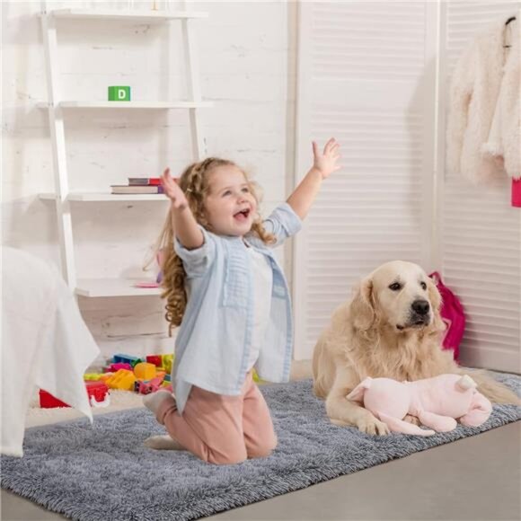 Soft Shag Runner Rug for Bedroom, 2x6 Feet Fluffy Rugs with Non-Slip Bottom - Picture 6 of 7